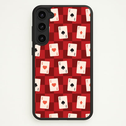 Card Deck Checkered Pattern   - Clean Girl Aesthetic Phone Case for Galaxy S23