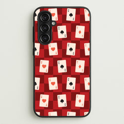 Card Deck Checkered Pattern   - Clean Girl Aesthetic Phone Case for Galaxy A16