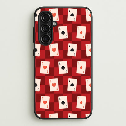 Card Deck Checkered Pattern   - Clean Girl Aesthetic Phone Case for Galaxy A16