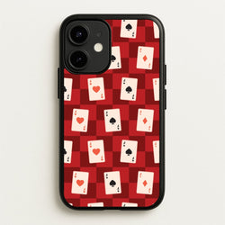Card Deck Checkered Pattern   - Clean Girl Aesthetic Phone Case for iPhone 12 Mini