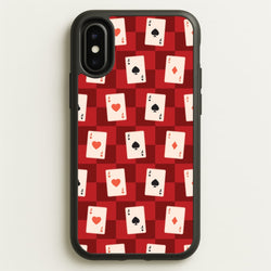 Card Deck Checkered Pattern   - Clean Girl Aesthetic Phone Case for iPhone X / XS