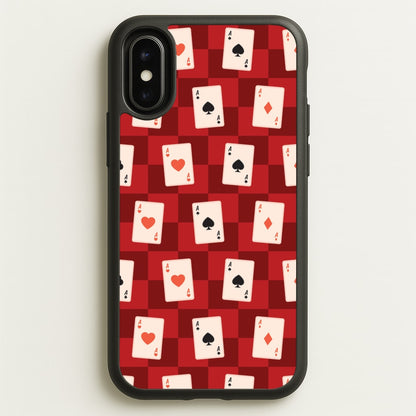 Card Deck Checkered Pattern   - Clean Girl Aesthetic Phone Case for iPhone X / XS