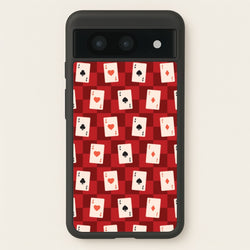 Card Deck Checkered Pattern   - Clean Girl Aesthetic Phone Case for Google Pixel 8a