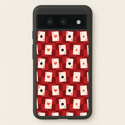 Card Deck Checkered Pattern   - Clean Girl Aesthetic Phone Case for Google Pixel 8a