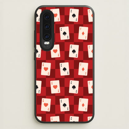 Card Deck Checkered Pattern   - Clean Girl Aesthetic Phone Case for Huawei P30