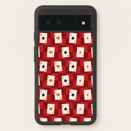 Card Deck Checkered Pattern   - Clean Girl Aesthetic Phone Case for Google Pixel 6