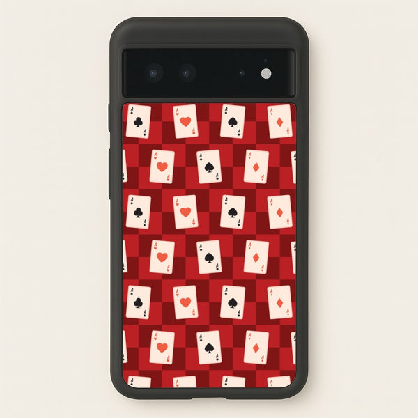 Card Deck Checkered Pattern   - Clean Girl Aesthetic Phone Case for Google Pixel 6