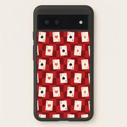 Card Deck Checkered Pattern   - Clean Girl Aesthetic Phone Case for Google Pixel 7a