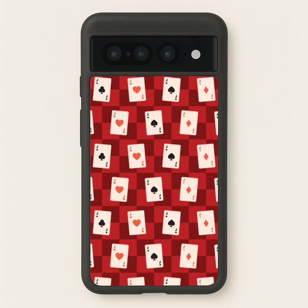 Card Deck Checkered Pattern   - Clean Girl Aesthetic Phone Case for Google Pixel 7 Pro