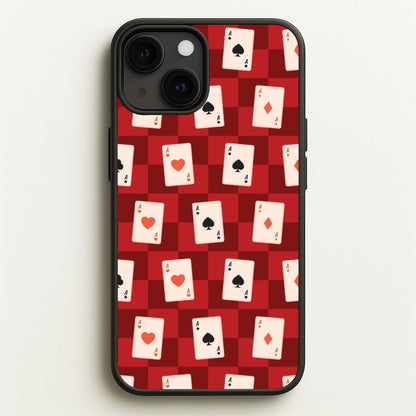 Card Deck Checkered Pattern   - Clean Girl Aesthetic Phone Case for iPhone 13