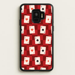 Card Deck Checkered Pattern   - Clean Girl Aesthetic Phone Case for Galaxy S9