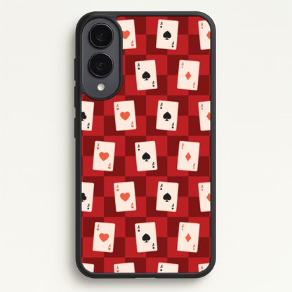 Card Deck Checkered Pattern   - Clean Girl Aesthetic Phone Case for Galaxy S25 Edge