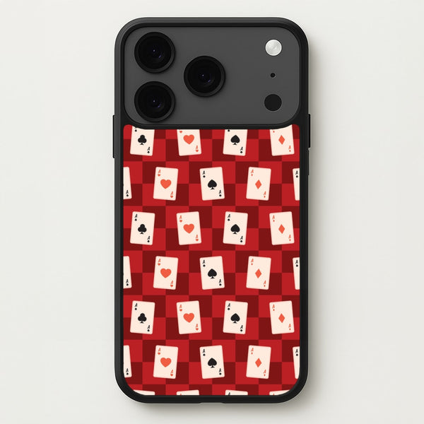 Card Deck Checkered Pattern Phone Case for iPhone 17 Pro