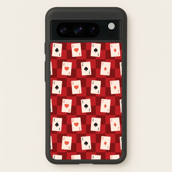 Card Deck Checkered Pattern   - Clean Girl Aesthetic Phone Case for Google Pixel 8 Pro