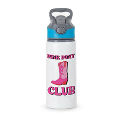 Zebra Print Pink Pony Club Active Water Bottle - Blue