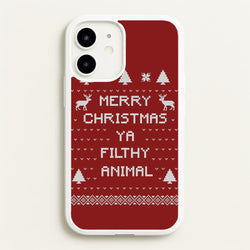 Merry Christmas Ya Filthy Animal  - Christmas Phone Case for iPhone 12 Mini
