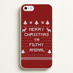Merry Christmas Ya Filthy Animal  - Christmas Phone Case for iPhone 5 / 5s / SE 2016