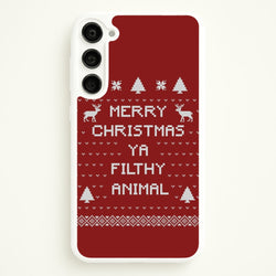 Merry Christmas Ya Filthy Animal  - Christmas Phone Case for Galaxy S23