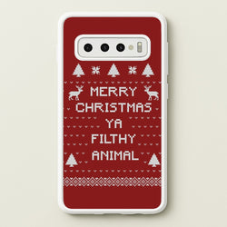 Merry Christmas Ya Filthy Animal  - Christmas Phone Case for Galaxy S10 Plus