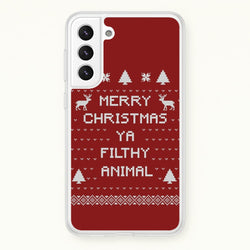 Merry Christmas Ya Filthy Animal  - Christmas Phone Case for Galaxy S22 Plus