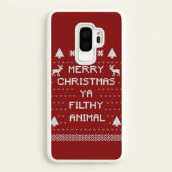 Merry Christmas Ya Filthy Animal  - Christmas Phone Case for Galaxy S9 Plus
