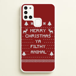 Merry Christmas Ya Filthy Animal  - Christmas Phone Case for Galaxy A21s