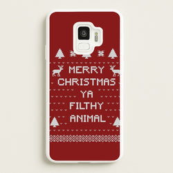 Merry Christmas Ya Filthy Animal  - Christmas Phone Case for Galaxy S9