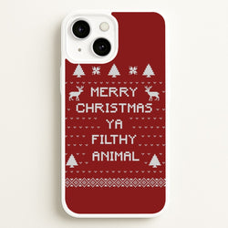 Merry Christmas Ya Filthy Animal  - Christmas Phone Case for iPhone 13
