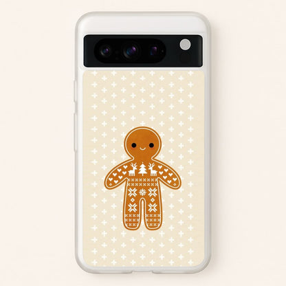 Christmas Jumper Pattern Gingerbread Man  - Christmas Phone Case for Google Pixel 8 Pro
