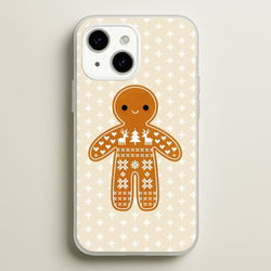 Christmas Jumper Pattern Gingerbread Man  - Christmas Phone Case for iPhone 15 Plus