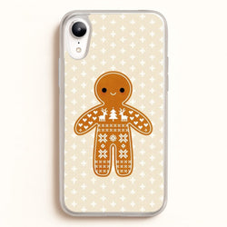 Christmas Jumper Pattern Gingerbread Man  - Christmas Phone Case for iPhone XR