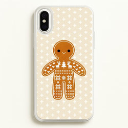 Christmas Jumper Pattern Gingerbread Man  - Christmas Phone Case for iPhone XS Max