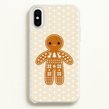 Christmas Jumper Pattern Gingerbread Man  - Christmas Phone Case for iPhone XS Max