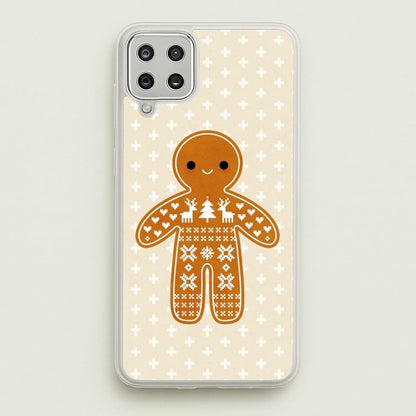 Christmas Jumper Pattern Gingerbread Man  - Christmas Phone Case for Galaxy A12