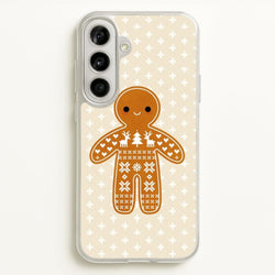Christmas Jumper Pattern Gingerbread Man  - Christmas Phone Case for Galaxy A56