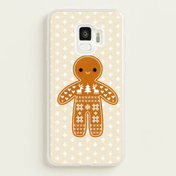 Christmas Jumper Pattern Gingerbread Man  - Christmas Phone Case for Galaxy S9