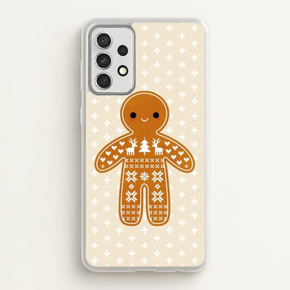 Christmas Jumper Pattern Gingerbread Man  - Christmas Phone Case for Galaxy A52 / A52s