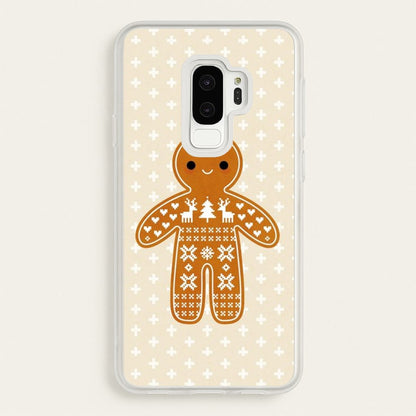 Christmas Jumper Pattern Gingerbread Man  - Christmas Phone Case for Galaxy S9 Plus