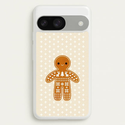 Christmas Jumper Pattern Gingerbread Man  - Christmas Phone Case for Google Pixel 9 / 9 Pro