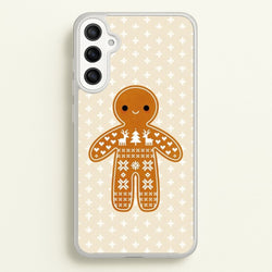 Christmas Jumper Pattern Gingerbread Man  - Christmas Phone Case for Galaxy A36