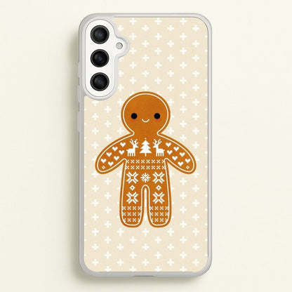 Christmas Jumper Pattern Gingerbread Man  - Christmas Phone Case for Galaxy A36