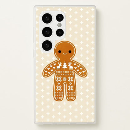 Christmas Jumper Pattern Gingerbread Man  - Christmas Phone Case for Galaxy S24 Ultra