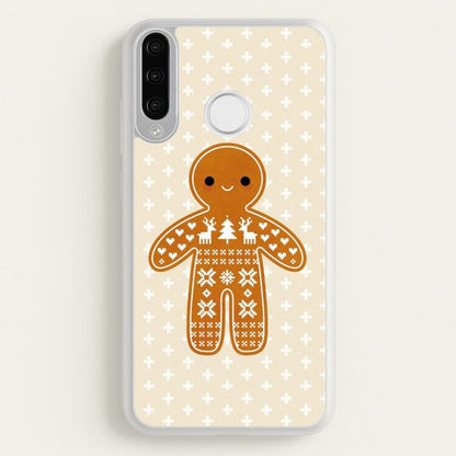 Christmas Jumper Pattern Gingerbread Man  - Christmas Phone Case for Huawei P30 Lite