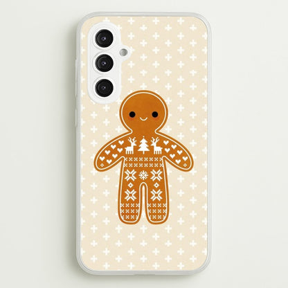 Christmas Jumper Pattern Gingerbread Man  - Christmas Phone Case for Galaxy S23FE
