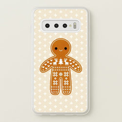 Christmas Jumper Pattern Gingerbread Man  - Christmas Phone Case for Galaxy S10