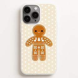 Christmas Jumper Pattern Gingerbread Man  - Christmas Phone Case for iPhone 12 Pro Max