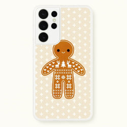 Christmas Jumper Pattern Gingerbread Man  - Christmas Phone Case for Galaxy S21 Ultra