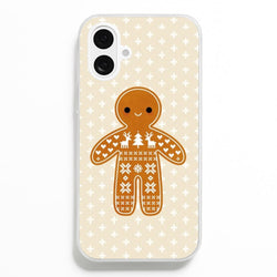 Christmas Jumper Pattern Gingerbread Man  - Christmas Phone Case for iPhone 16 Plus