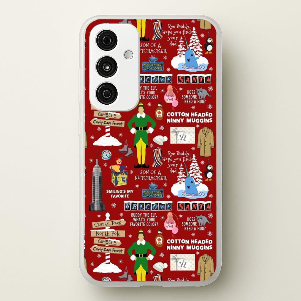 Red Elf Pattern  - Elf Phone Case for Galaxy A15