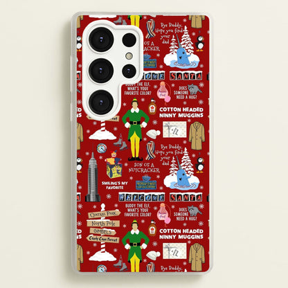 Red Elf Pattern  - Elf Phone Case for Galaxy S25 Ultra